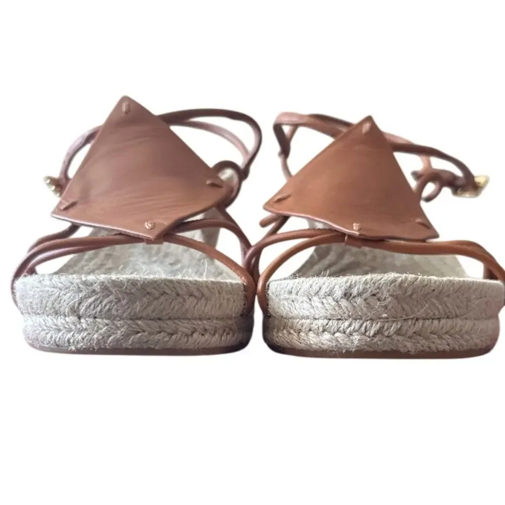 Tory Burch‎ Diamond Patch Espadrille Wedge Aged Camello 7